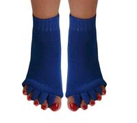 Homrap Women Toe Separator Socks Toeless Foot Alignment Socks for Yoga GYM Massage Pain Relief Improves Circulation Stretchy, Blue, 4.5-9 UK