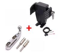 HOMRMBUBP For H&arley For Davidson For Dyna For Fat Bob (EFI) - FXDF 2008-2016 Wireless Fast Charging GPS Phone Holder Navigation Bracket Navigation Bracket(A+B)