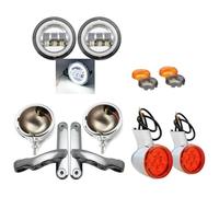 HOMRMBUBP For Road For King FLHR 1994-2013 For Electra For Street For Glide FLHX 2014-2021 Motorcycle Headlight Turn Signal Spotlight Headlamp Motorcycle Front Headlight(DRL SET)