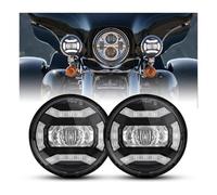 HOMRMBUBP For Road For King Motorcycle Projector Driving Lamp Passing Headlamp Headlight 2PCS 4.5 4-1/2 Inch Fog Light Round Spot Auxiliary motorcycle front headlight(Silver)