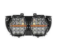 HOMRMBUBP For Touring For Road For Glide FLTR 2015-2023 Motorcycle Headlight Dual High Low Beam Amber DRL Daytime Running Light Headlamp Motorcycle Front Headlight(Black)