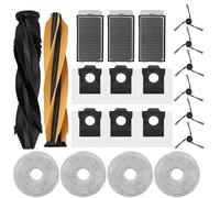 Homruich 21 Piece Accessory Set for Dreame X50 Ultra Complete, L50 Pro Ultra, X50 Master Robot Vacuum Cleaner, 1 Main Brush Set, 3 HEPA Filters, 4 Wipes, 6 Dust Bags, 6 Side Brushes