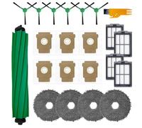 Homruich 22 Pieces Accessories for iRobot Roomba Plus 505/405 Combo Robot Vacuum Cleaner Accessory Replacement Parts, 1 Main Brush, 4 Wipes, 4 Filters, 6 Dust Bags, 6 Side Brushes