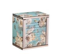 Homruilink High End Glass Jewelry Box - 5 Layer Jewelry Organizer with 2-Sided Doors and Mirror - Velvet-Lined Organizer For Ring, Necklace, Earring, Bracelet Storage - Gift For Women