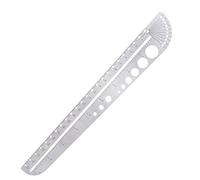 Homry Multifunctional Stainless Steel Ruler, 30cm/11.8in, Metal Scale, Protractor, Hex Socket, School Ruler