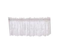 HOMSFOU 1 Panel Short Lace Curtain: 130x61cm Half Window Sheer Roman Shade for Kitchen & Balcony - Light Filtering Small Cafe Curtain, Cottage Style Home Decoration (White)
