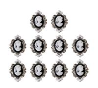 HOMSFOU 10 Pcs Baroque Vintage Silver Nail Decals with Pearl and Rhinestones, Large Female Manicure Stickers for DIY Nail Art and Elegant Hand Decoration