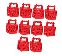 HOMSFOU 10 Pcs Chinese Wedding Candy Boxes Hollow Out Wooden Gift Cases with Handle Red Traditional Style Candy Wrap Boxes for Wedding Favors and Party Gifts