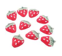 HOMSFOU 10 Pcs Korean Fabric Strawberry Hair Clips DIY Accessories with Realistic Red Fruit Design Cute Brooch Decorations for Stylish Hair and Outfit Embellishment
