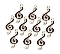 HOMSFOU 10 pcs Music Notes Charms for DIY Jewelry Making Premium Metal Music Symbol Pendants for Bracelets Necklaces and Craft Supplies
