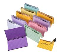 HOMSFOU 10 Pcs Spiral Bound Index Cards Notepads Small Colored Paper Cards Memo Books for Students and Teachers Study Speech Note Taking