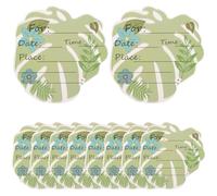 HOMSFOU 10 Sheets Hawaiian Theme Party Invitation Cards Green Leaf Shape Paper Cards Portable Lightweight Creative Beautiful Vivid Design for Party