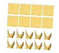 HOMSFOU 100 Sheets Gold Square Origami Paper DIY Craft Supplies for Hand Made Paper Crane Folding Premium Tear Resistant Material for Creativity Handicraft Teaching and Festive Decorations