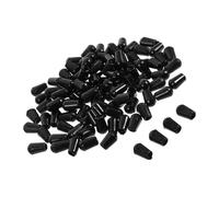 HOMSFOU 100pcs Black Plastic Hanger Hook Caps 3.5mm Round Tube Protective Sleeves for Wire Clothes Hangers Laundry Storage Coat Hooks End Covers