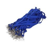 HOMSFOU 100pcs Blue Badge Holder Lanyards with Clip Non-Breakaway Neck Straps for Id Cards and Name Tags Lightweight Card Holder Lanyards for School Office Teacher and Factory Use