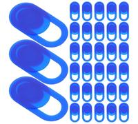 HOMSFOU 100pcs Dark Blue Oval Sliding Webcam Cover Privacy Protector, 0.04 Inch Ultra-thin One-piece Lens Protector Compatible Laptop, Tablet, and Phone Camera