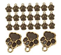 HOMSFOU 100pcs Dog Paw Charm Pendants Cute Cartoon Animal Paw Jewelry Making Accessories for DIY Necklaces Bracelets Earrings and Crafts