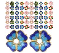HOMSFOU 100Pcs Enamel Flower Bead Caps 7Mm Cloisonne Filigree Metal Spacers for DIY Jewelry Making Necklace Bracelet Earring Floral End Charms
