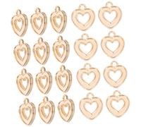 HOMSFOU 100Pcs Heart Charm Pendant for DIY Jewelry Making Cute Hollow Love Heart Crafts Accessories for Necklaces Bracelets for Decor Giving