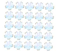 HOMSFOU 100pcs Mini Lake Blue Acrylic Cherry Blossom Flower Beads Timeless Floral Spacer Charms for DIY Jewelry Making for Bracelets Necklaces Earrings Craft Supplies