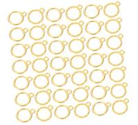 HOMSFOU 100pcs Mini Round Open Back Bezel Pendants Zinc Alloy Hollow Frame Charms for Resin Jewelry Making DIY Crafting Bracelets Necklaces Lightweight Resin Art Supplies