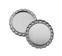 HOMSFOU 100pcs Silver Punched Beer Bottle Caps Diy Accessories Flattened Bottle Caps Time Photo Base for Craft Pendants Scrapbooks and Hair Bows Making