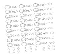 HOMSFOU 100pcs Silver Swivel Snap Hooks C Shaped Spring Clasps for DIY Keychains Jewelry Making Lanyard Purse Tags Smooth Rotating Metal Keyring Clip Hooks