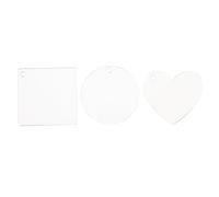 HOMSFOU 100pcs Transparent Acrylic Photo Frame Key Chain Blanks Square and Heart Shape DIY Key Ring Blanks for Crafting Durable Sublimation Souvenirs