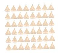 HOMSFOU 100pcs Unfinished Wooden Sailboat Cutouts Smooth Surface DIY Crafting Shapes for Nautical Party Decorations and Home Decor Projects
