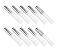 HOMSFOU 10pcs 10ml Lip Gloss Tubes Empty Lip Circular Bottles with Silver Electroplated Caps Refillable Subpackaging Containers for DIY Makeup and Travel Use