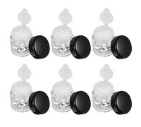 HOMSFOU 10pcs 3ml Empty Sub Packaging Bottles with Black Caps, Loose Powder and Concealer Powder Storage Bottles for Travel and Cosmetic Use, Includes 12-hole Inner Stoppers