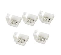 HOMSFOU 10pcs 5050 4 Light RGB Led Strip Connector Pin Led Strip Connector Labor-Saving Led Strip Snap Connector RGB Led Strip Accessory Solderless Buckle White