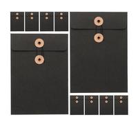 HOMSFOU 10pcs A5 Kraft Paper String Closure Document Folders Reusable Office Filing Jackets for School and Business Document Storage, Compact Organising Envelopes and Project Pockets