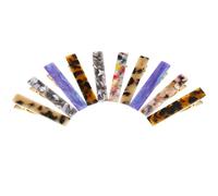 HOMSFOU 10Pcs Acrylic Resin Hair Barrettes Geometric Marble Pattern Hairpins Mini Duckbill Clips Secure Grip Hair Accessories for Women Outdoor Activities
