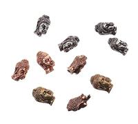 HOMSFOU 10pcs Alloy Buddha Head Connector Charms Spacer Beads for Bracelet Making DIY Jewelry Accessories Lightweight Durable Unique Design Random Color