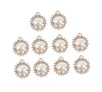 HOMSFOU 10Pcs Alloy Pearl Charms Pendants for DIY Jewelry Making Skin Friendly Lightweight Pendants for Earrings Hair Accessories and Craft Supplies