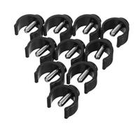 HOMSFOU 10pcs Black Walking Stick Latch Pins for 22mm Tubes, Cane Accessories for Seniors, C-Shape Clamp Buckles with 15mm Pin Length, Replacement Walker and Crutch Tube Locks for Mobility