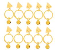 HOMSFOU 10pcs Cheese Keychain with Bell Cute Candy Dessert Keyring for Women Versatile Backpack Bag Charm Unique Cheese Shaped Accessory Birthday Party Favors