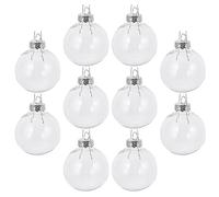 HOMSFOU 10pcs Christmas Iridescent Ornaments Balls Shatterproof Xmas Tree Ball Fillable Plastic Clear Baubles for Diy Hanging Holiday Wedding Party Supplies 8cm