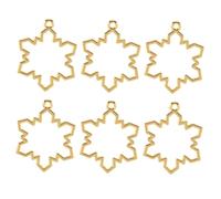 HOMSFOU 10pcs Christmas Themed Alloy Frame Pendants Gingerbread Style Open Back Bezel for DIY Jewelry Making for Necklaces and Earrings Easy to Use with UV Glue