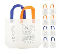 HOMSFOU 10Pcs DIY Graffiti Tote Bags for Reusable Non Woven Coloring Goodie Bags for and Class Includes Various Designs Whale Deer Bird Sunflower