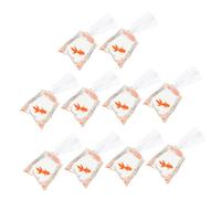 HOMSFOU 10Pcs Fish Water Bag Charms for Jewelry Making Transparent DIY Fish Pendants with Hook Rings Creative Craft Accessories for Necklaces and Bracelets