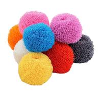 HOMSFOU 10pcs Kitchen Cleaning Ball Fiber Dish Scrubber Safe Non-damaging Steel Wire Balls for Pots and Dishes, Kitchen Cleaning Tool for Home Use Random Color