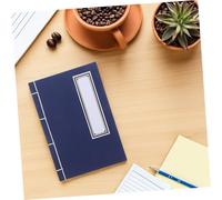 HOMSFOU 10pcs Kraft Paper Blank Notebooks Vintage Chinese Style Thread-bound Journal Books with Thick Plain Pages for School Office Outdoor Memo Writing and Calligraphy