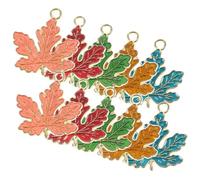 HOMSFOU 10Pcs Maple Leaf Dangle Charms for DIY Jewelry Making Maple Leaf Pendants Yellow Pink Red Blue Green for Necklaces Bracelets Keychains and More