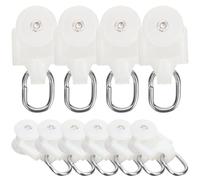 HOMSFOU 10pcs Metal Curtain Track Rollers with Hook Steel Curtain Wheels for Home Window Treatment