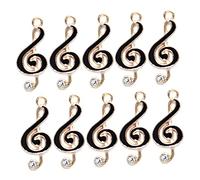 HOMSFOU 10Pcs Metal Music Notes Charms for Jewelry Making Durable Decorative Music Symbol Pendants for DIY Crafts for Bracelets Necklaces and Earrings