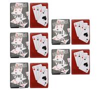 HOMSFOU 10pcs Miniature Portable Playing Cards Set, Red Black Small Poker Decks for Travel, Party Games, and Family Entertainment