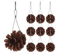 HOMSFOU 10pcs Natural Pine Cone Parrot Cage Toy for Chewing and Foraging, Hard to Scratch Pet Chewing Toy Suitable for Birdcage Entertainment and Small Pet Birds