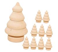 HOMSFOU 10pcs Natural Unfinished Christmas Tree DIY Crafts for Smooth Blank Surfaces for Drawing and Decoration Durable Hardwood Educational Art Project